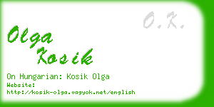 olga kosik business card